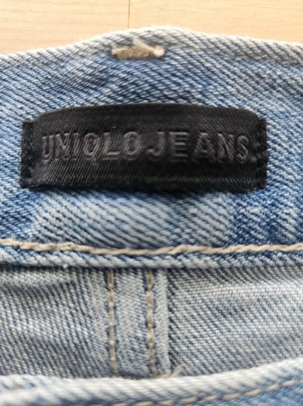 Uniglo Mens Light Wash Straight Leg Blue Jeans‎ Tag Size 36x32 Actual Size 38x31
